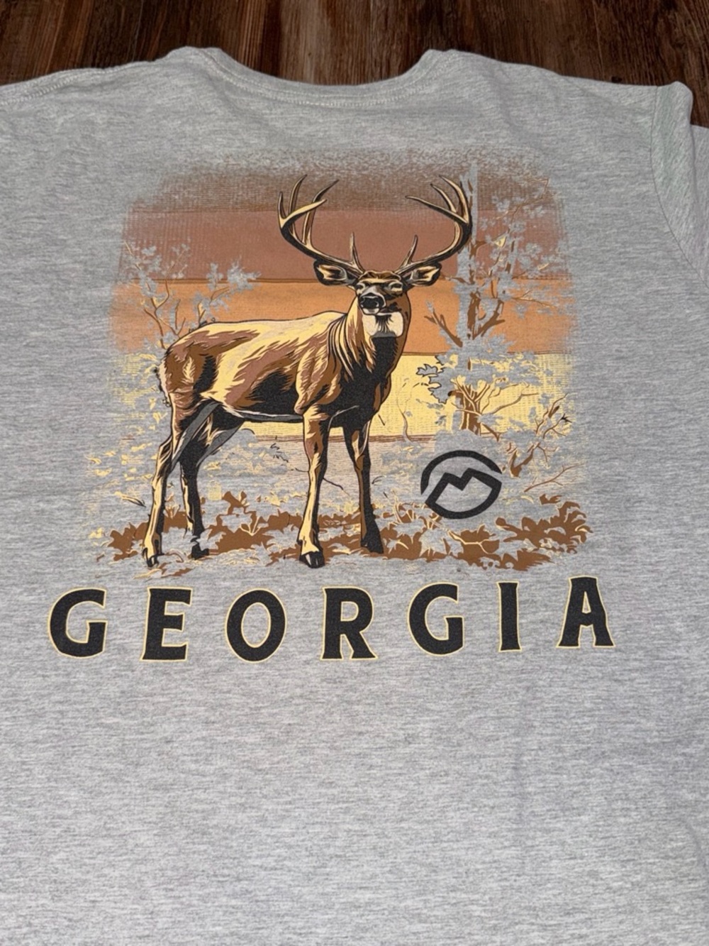 Georgia Graphic Deer Print Men's T‑Shirt - Gray